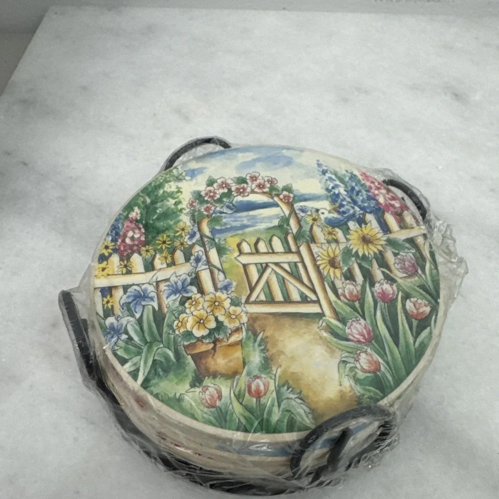 4 Ceramic Coasters Lighthouse Collection 3.5